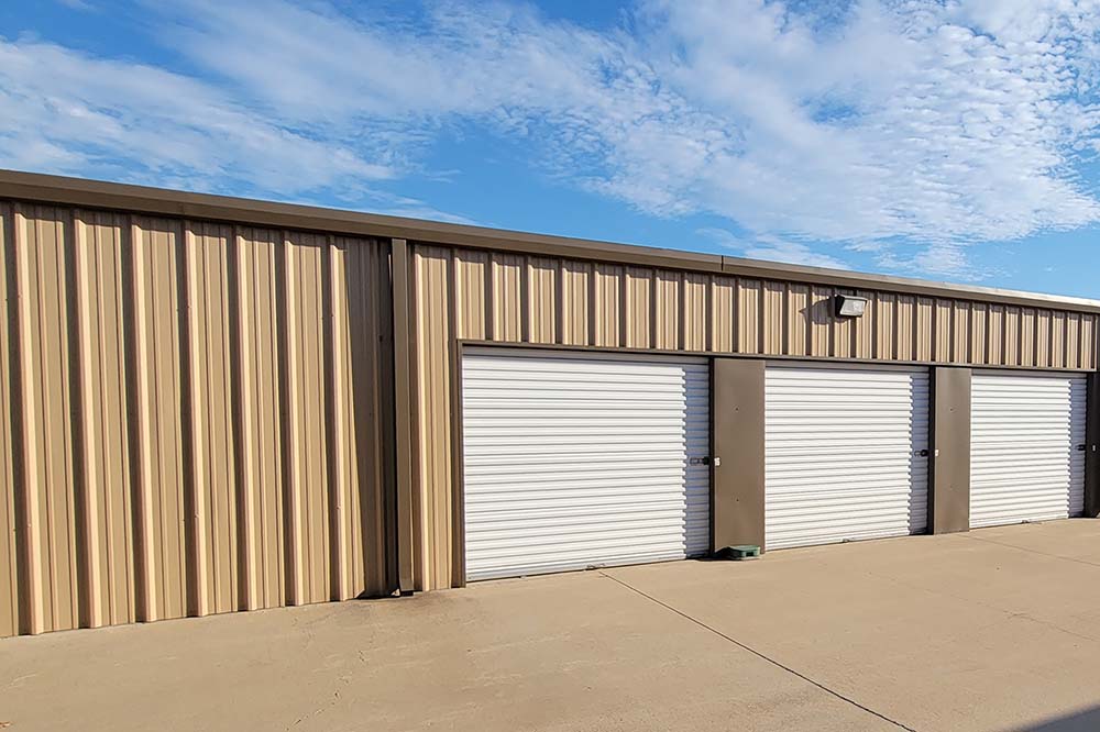 Outside of self-storage facility with bays